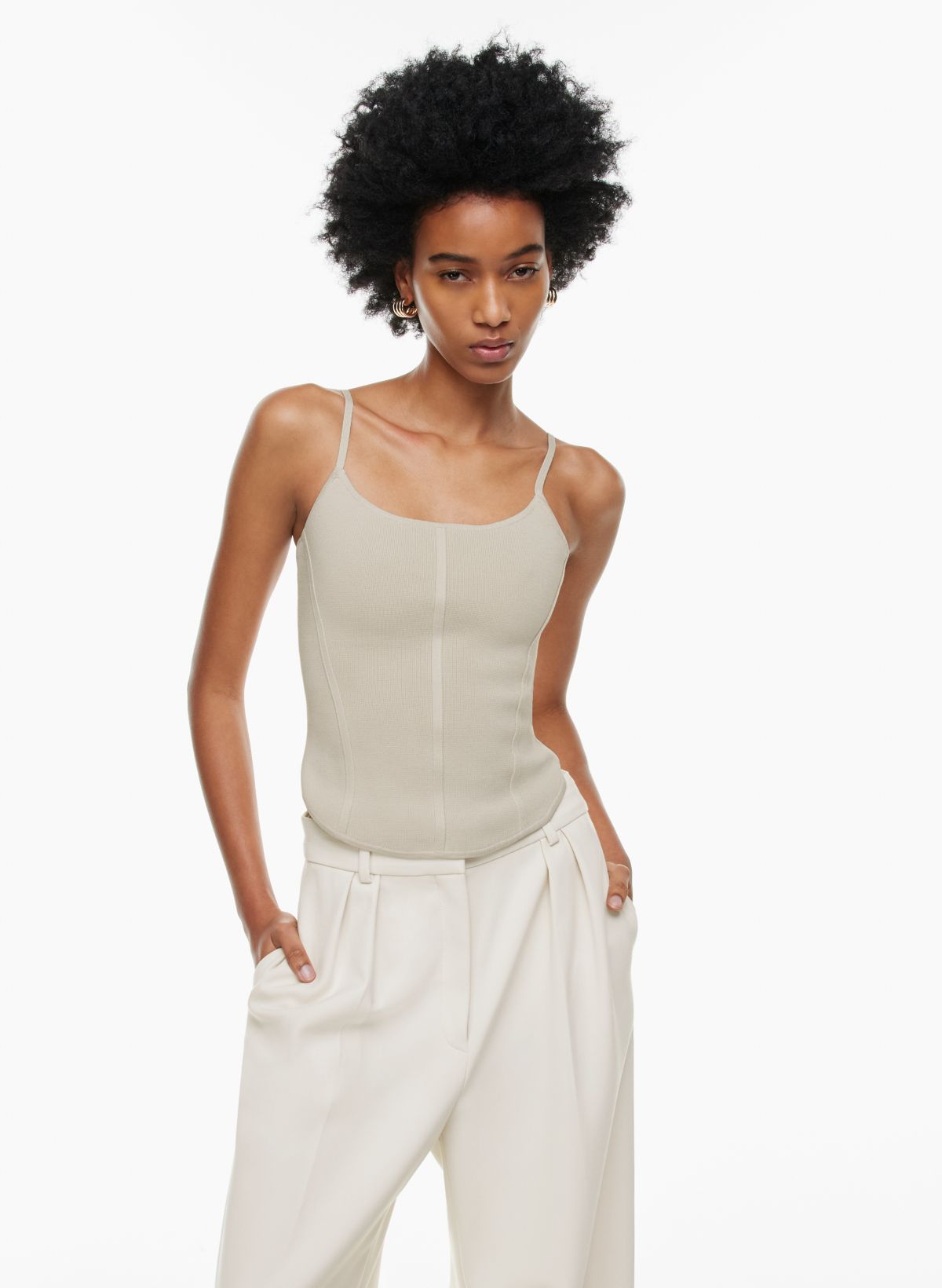 Aritzia Babaton Sculpt Knit Cropped Tank Top Size S Macao