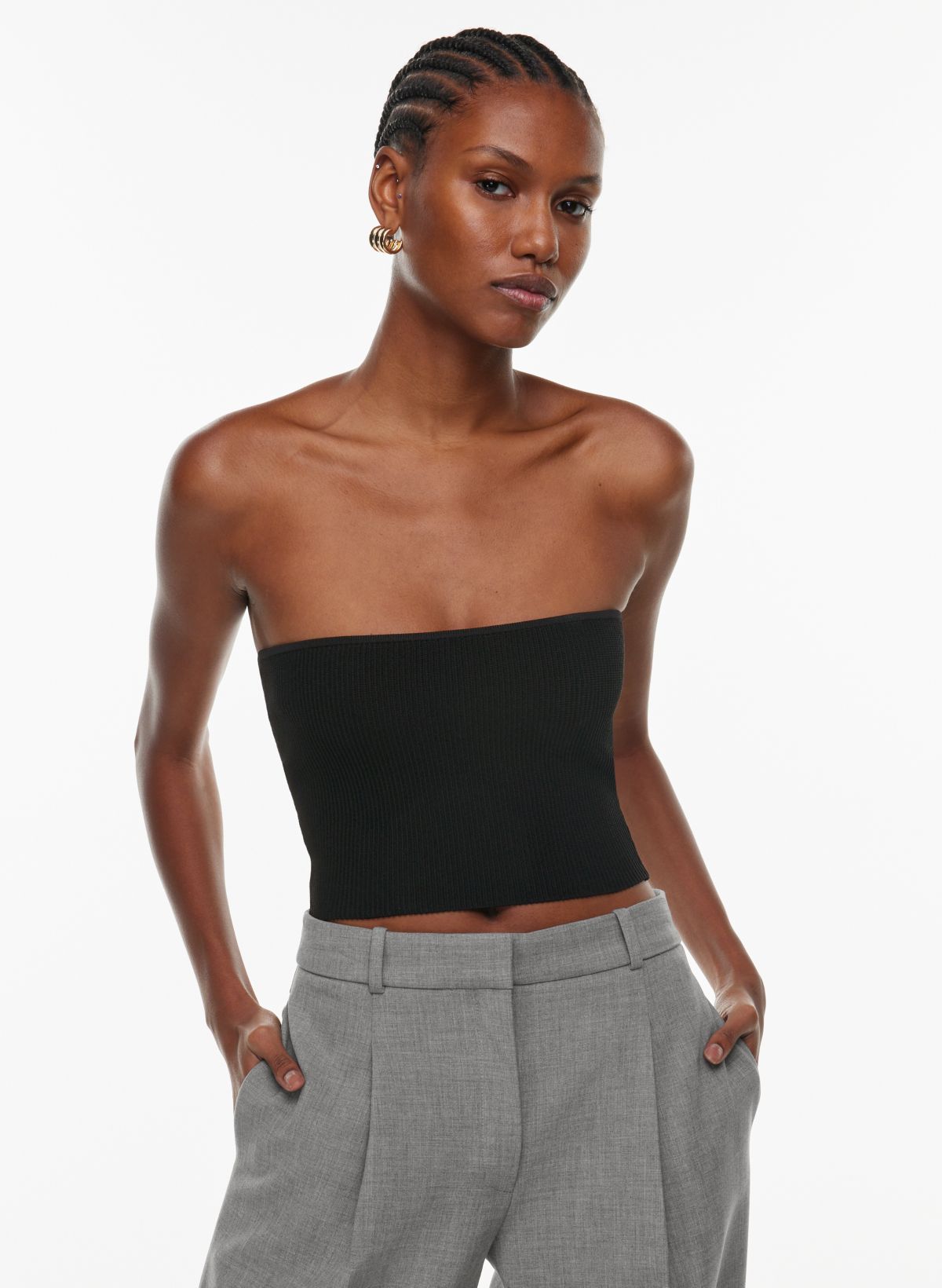 Babaton SCULPT KNIT CROPPED TUBE TOP | Aritzia CA