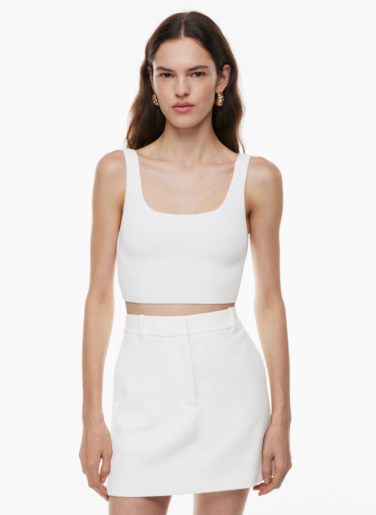 Babaton Sculpt Knit Squareneck Cropped Tank