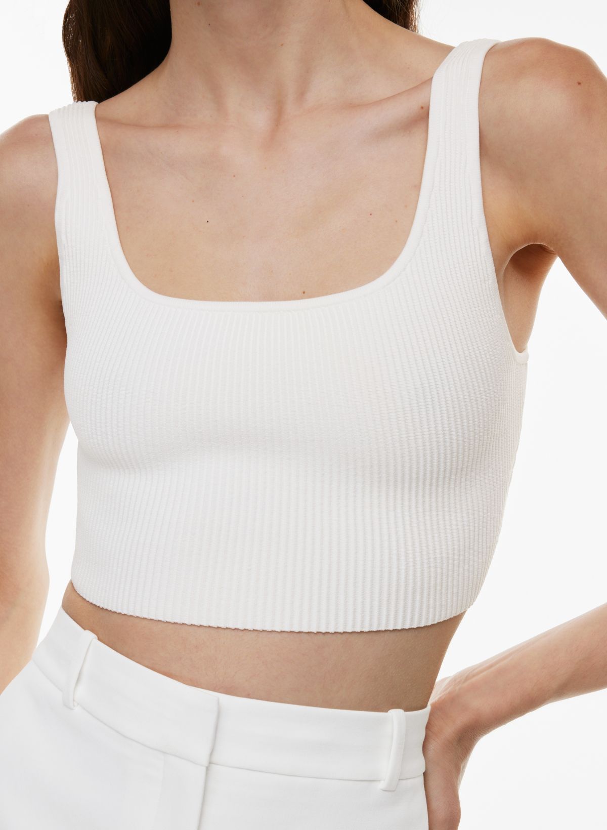 sculpt knit squareneck cropped tank