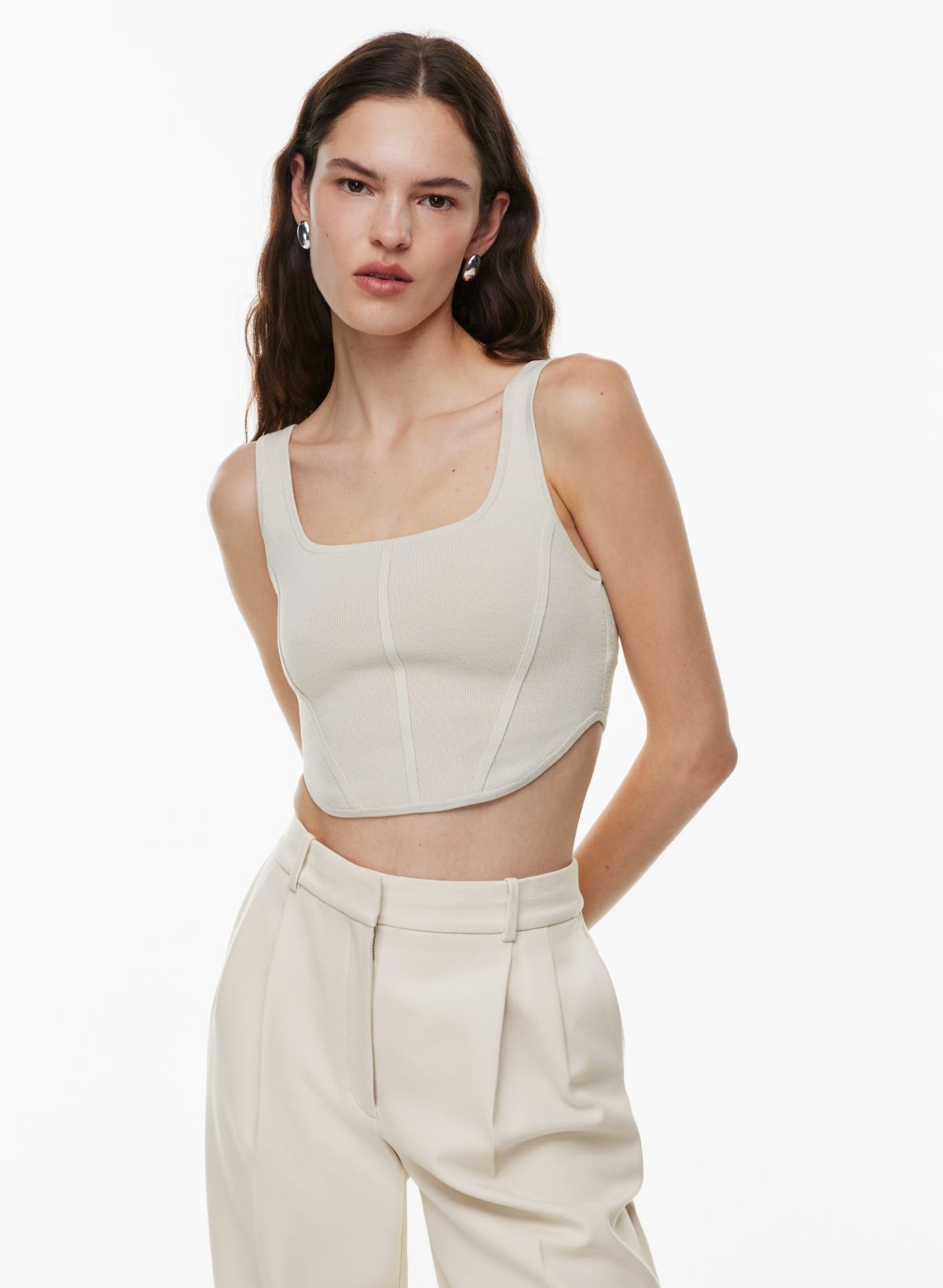 Women's Transparent Bra Bustier Zipped Short Top T-Shirt Large Size