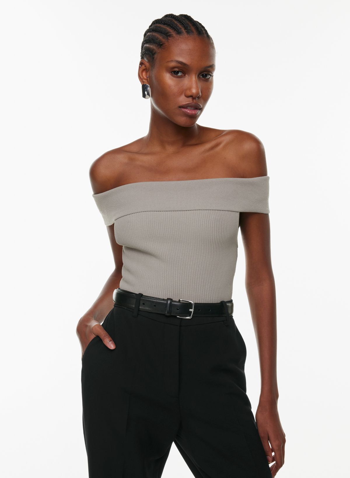 Babaton SCULPT KNIT OFF-SHOULDER TOP