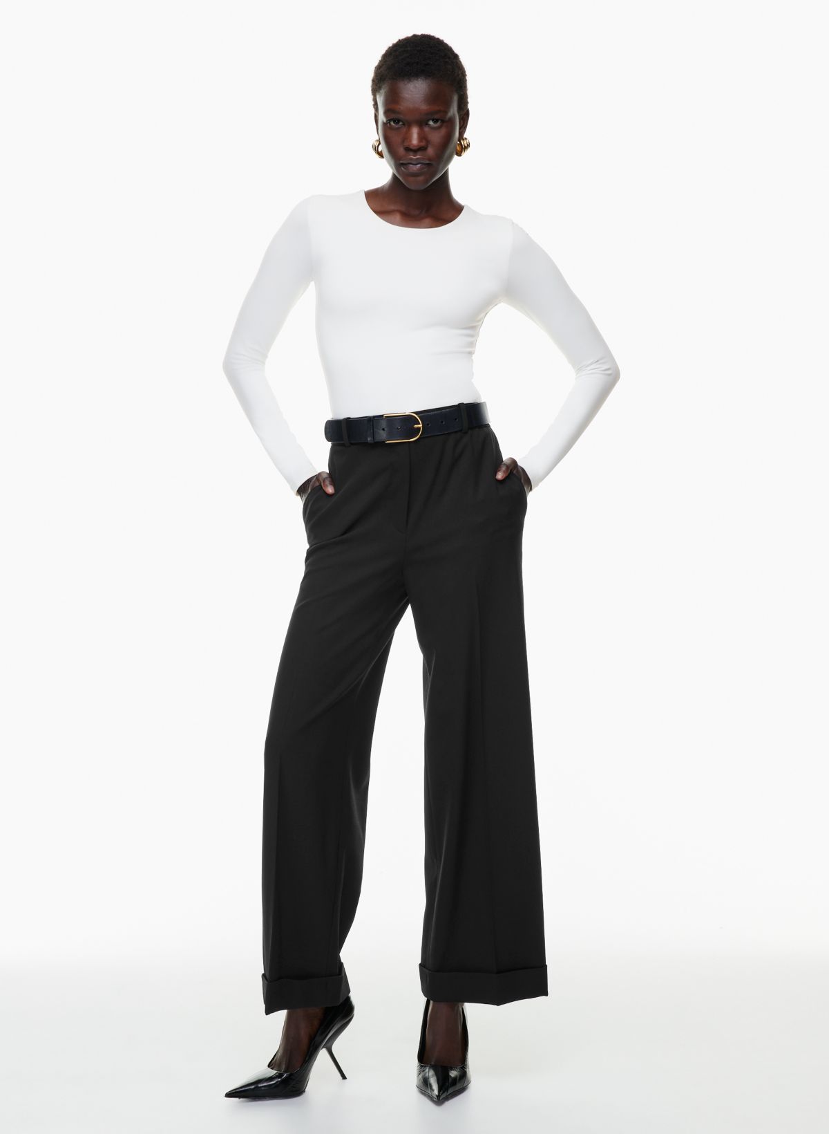 V Cross Waist Leggings for Women -Tummy Control Soft Workout Pant  (Black,Size:M)