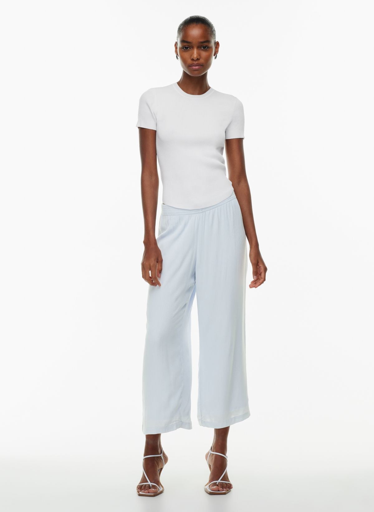 Women's High-Rise Wide Leg Cropped Pants - A New Day™ Aqua 18