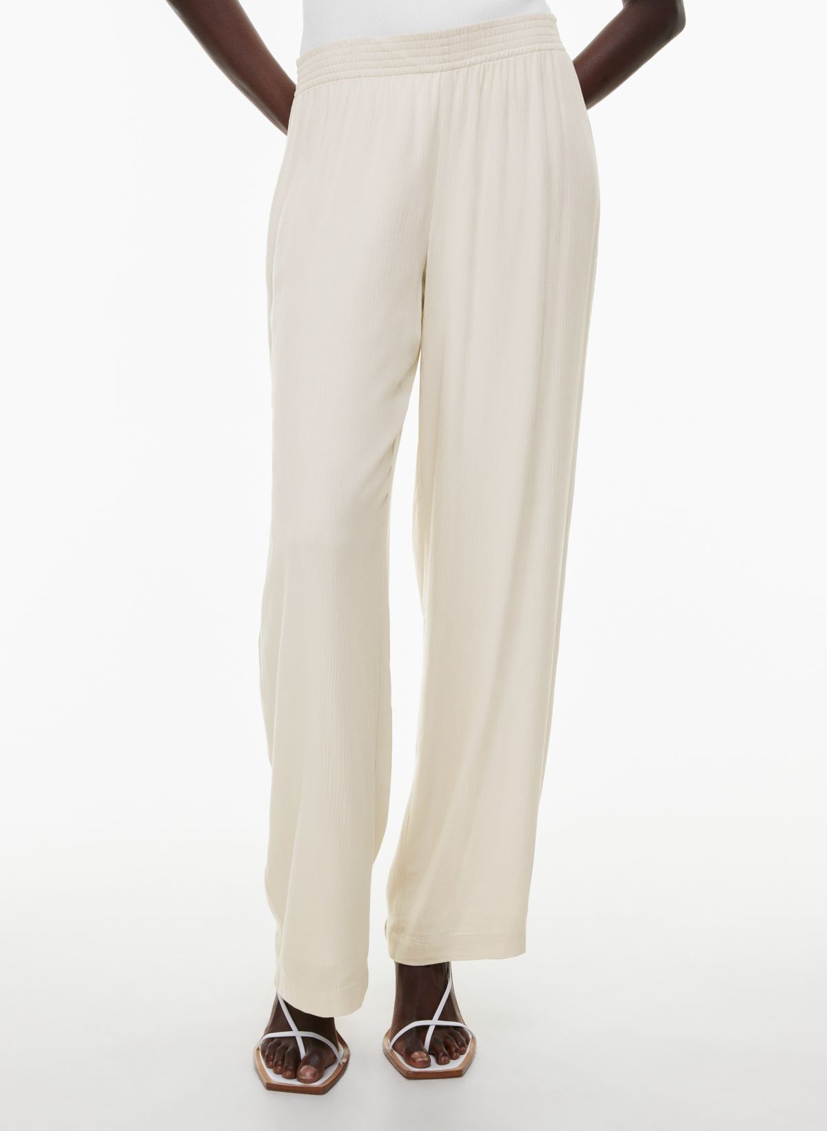 The Row Womens Pull On High Rise Creased Pants White Cotton Size Large -  Shop Linda's Stuff