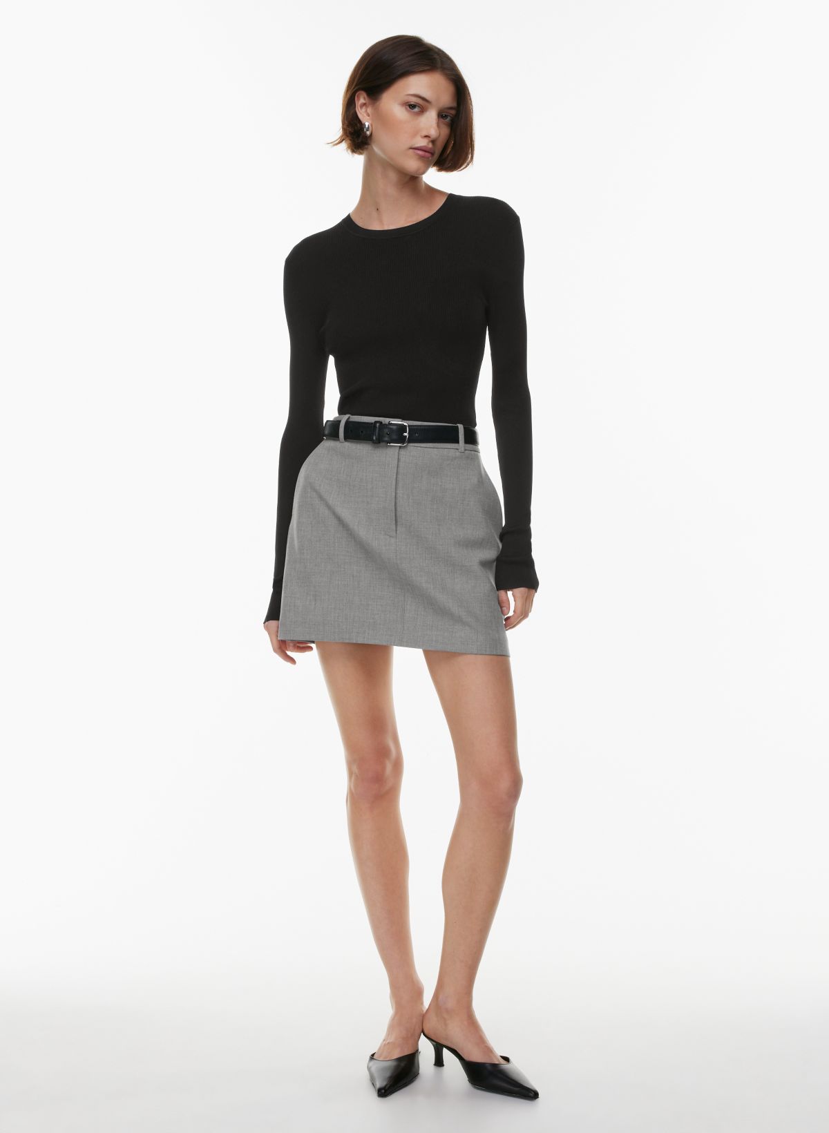 Girls' Senior School Plain Long Black Pencil Skirt