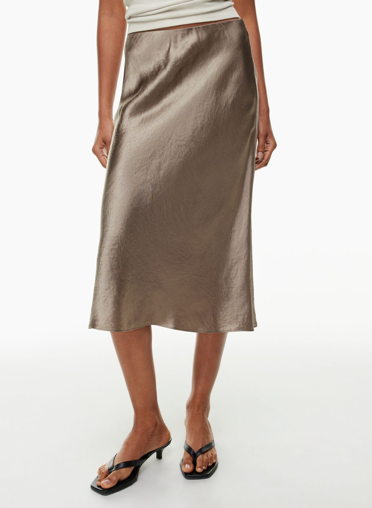 Aritzia silk cheap midi skirt