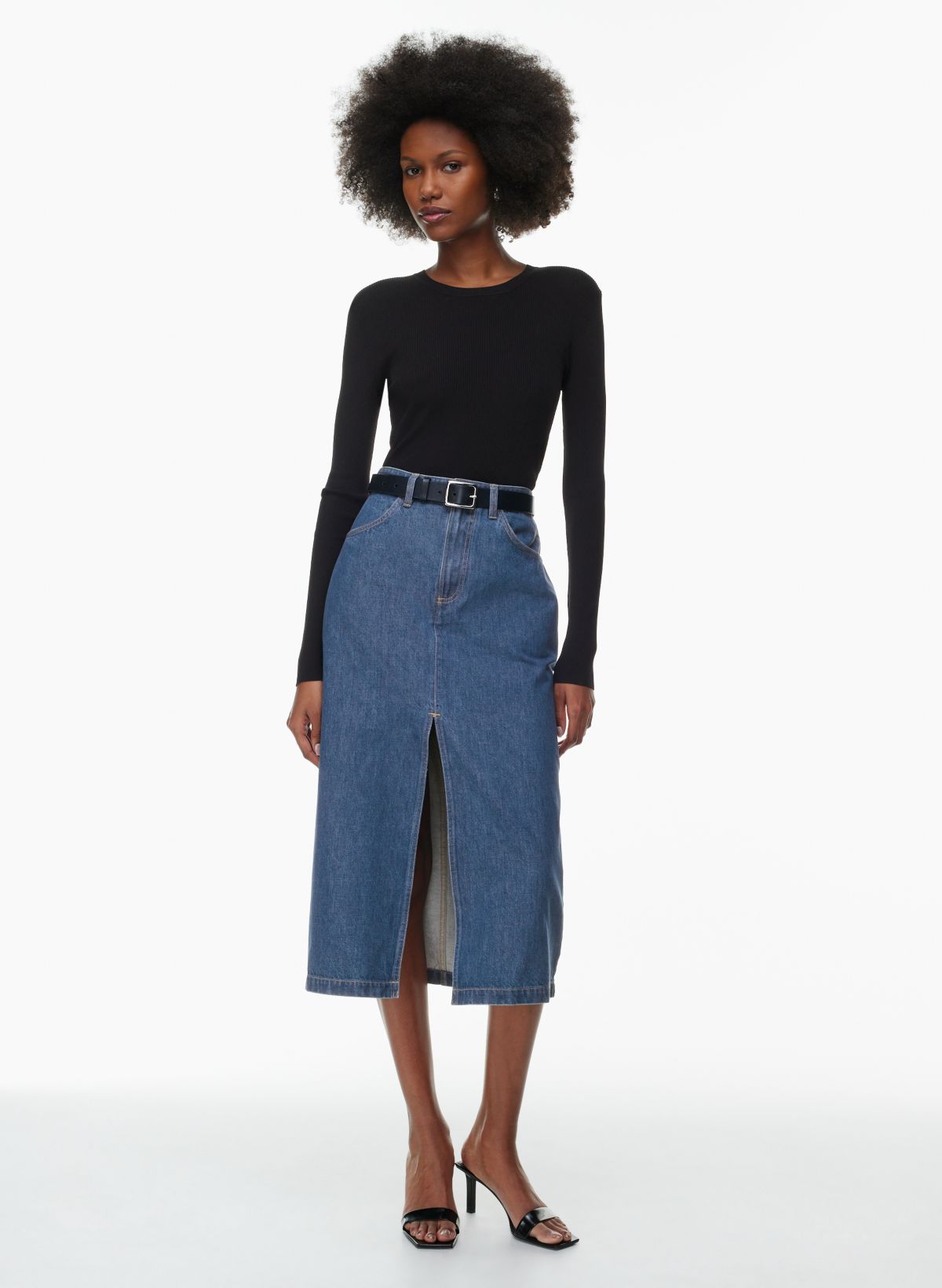 Jean skirt hot sale with belt