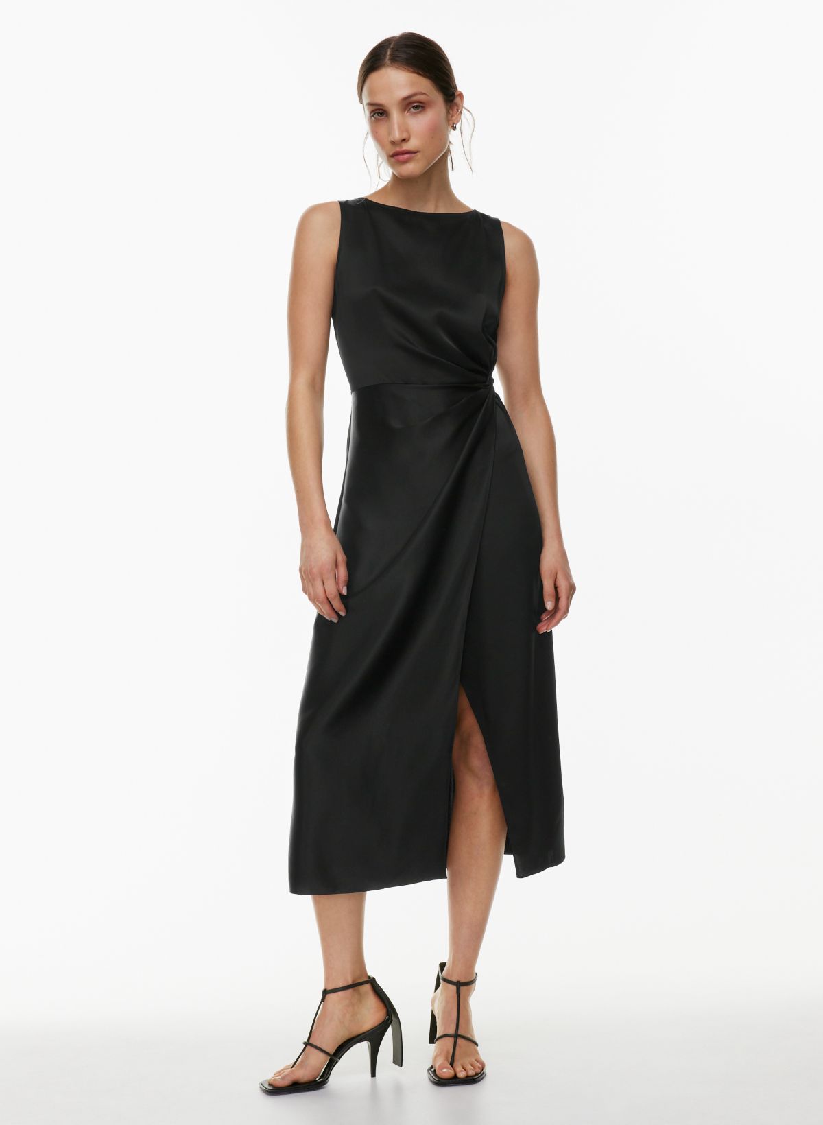 One-Shoulder Sensual Satin Maxi Dress - City Chic