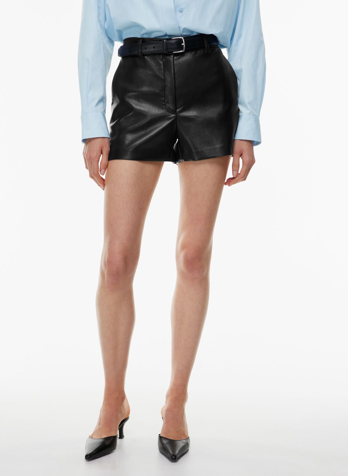High Waist Vegan Leather Shorts – Blush Me Over