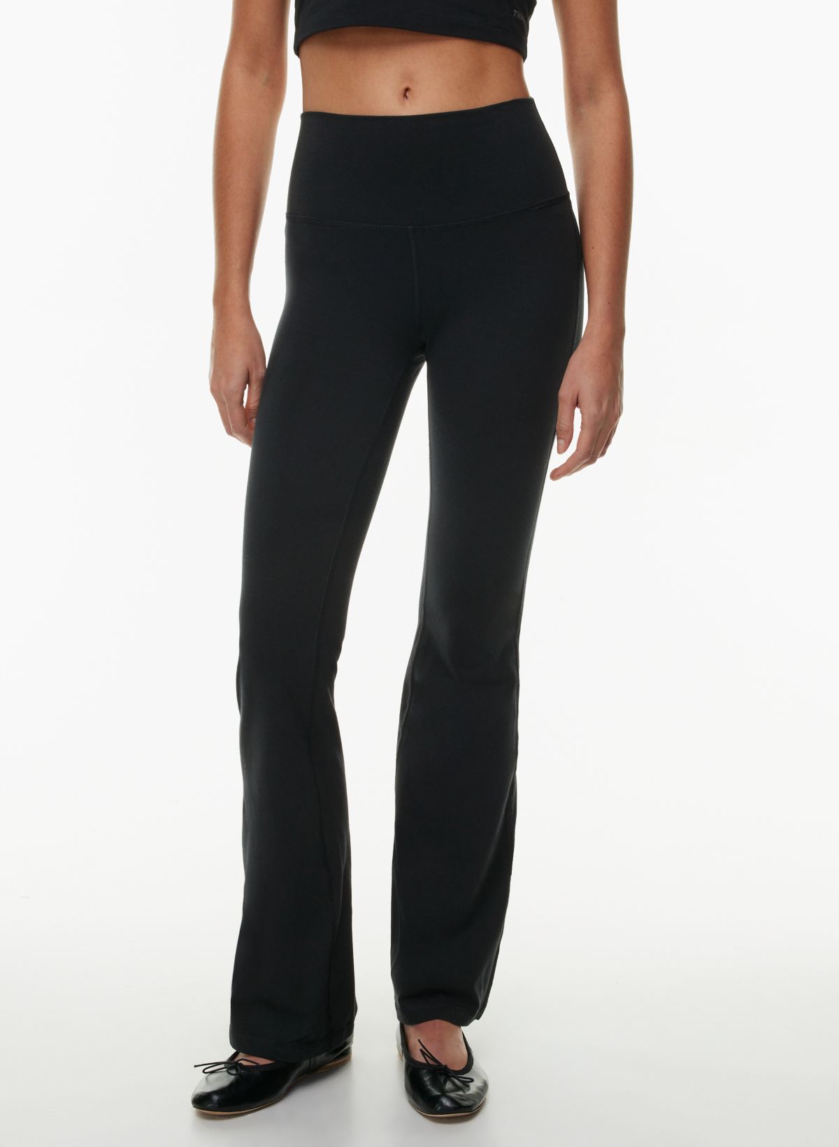 Black Flared High Rise Stretchy Pants