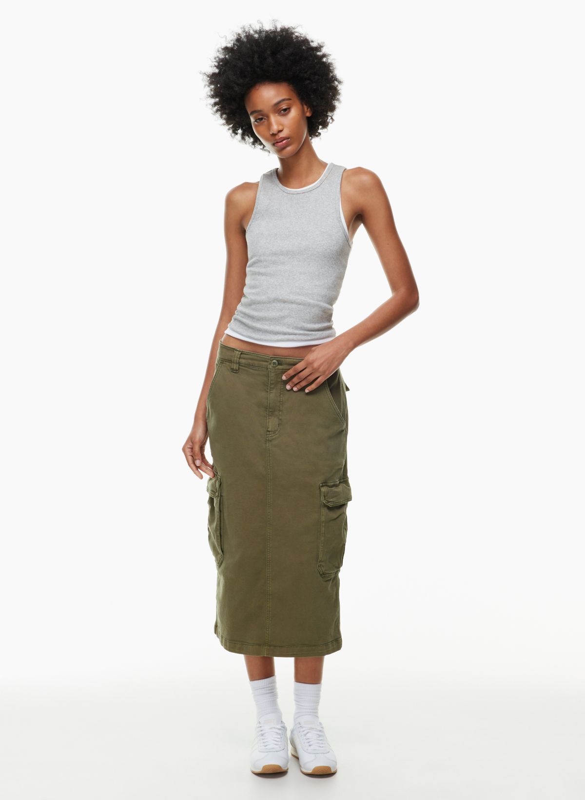 Khaki Cargo Pocket Detail Micro Mini Skirt