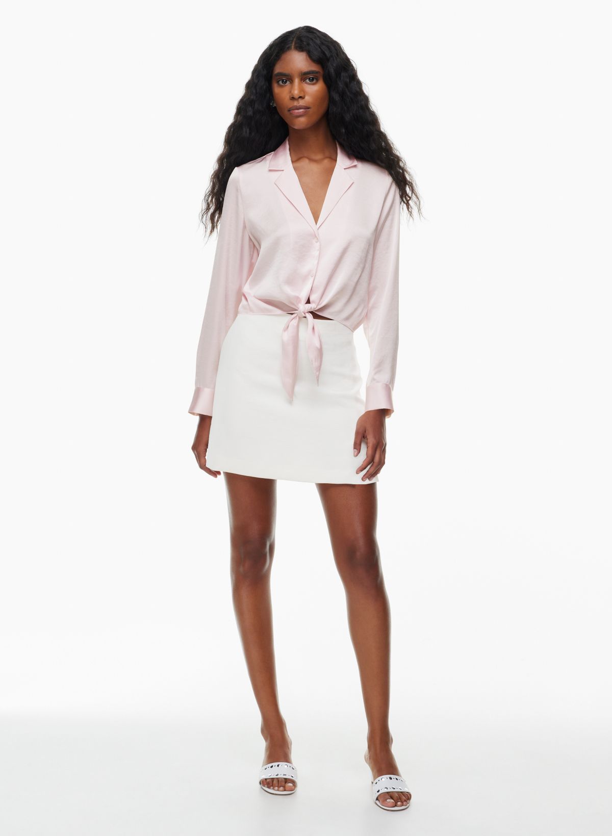 Wilfred TIE-FRONT SATIN BLOUSE | Aritzia US