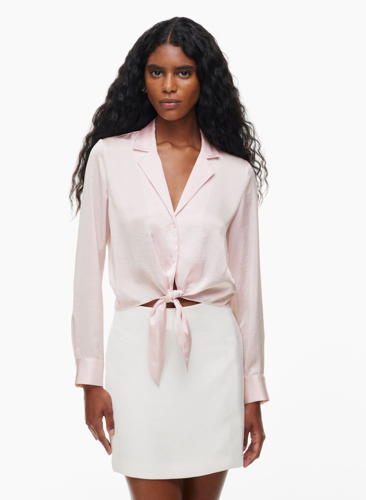 Tie front outlet shirt dress