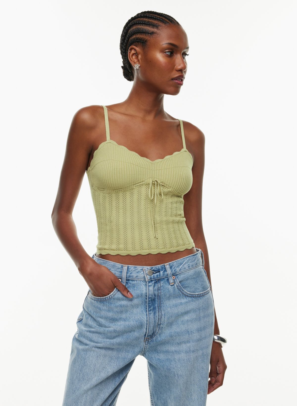 MATCHING KNIT CAMISOLE TOP - Sea green
