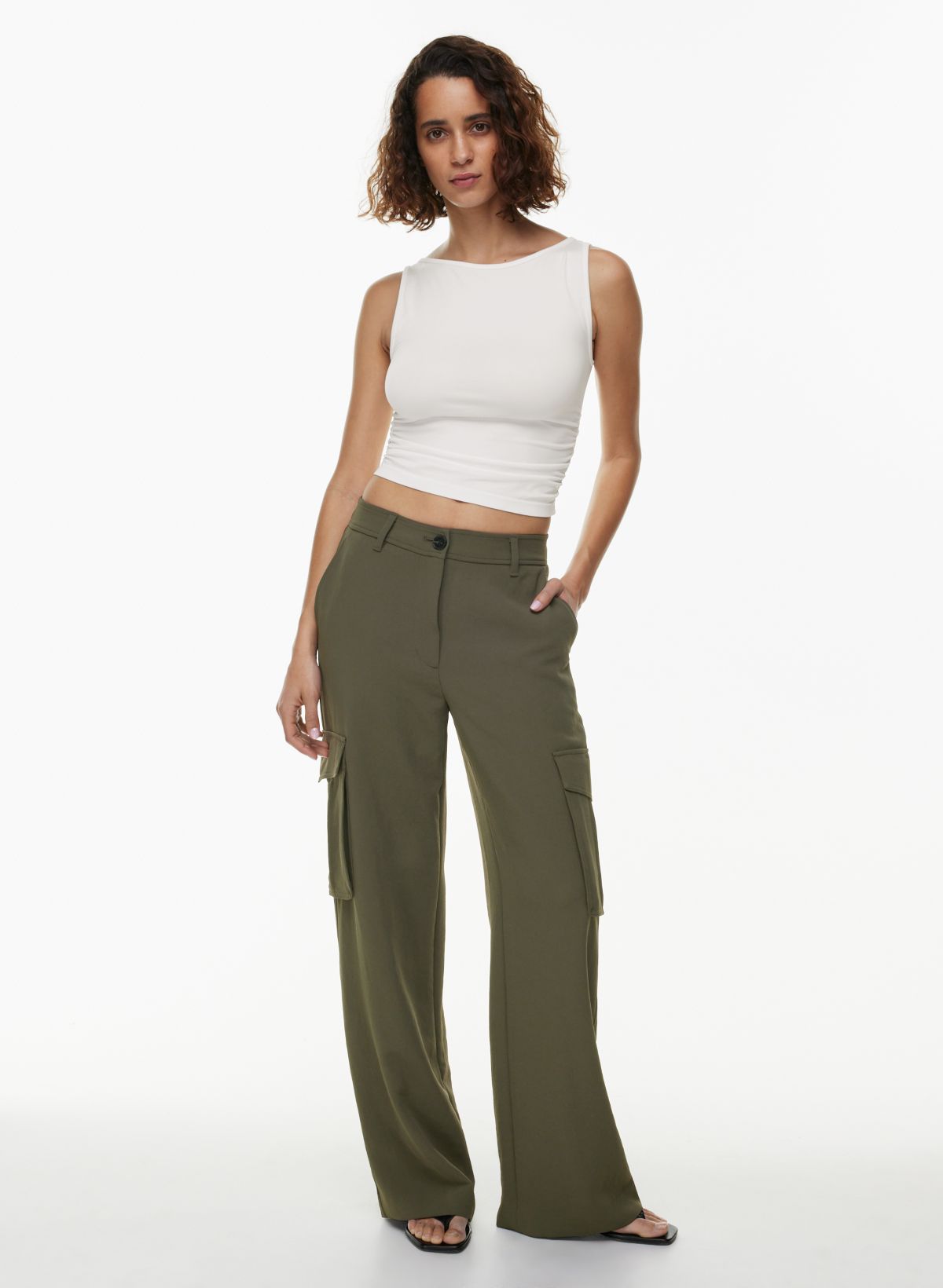  A New Day Women's Mid-Rise Straight Leg Ankle Length Utility  Pants (Cream, 4): Clothing, Shoes & Jewelry