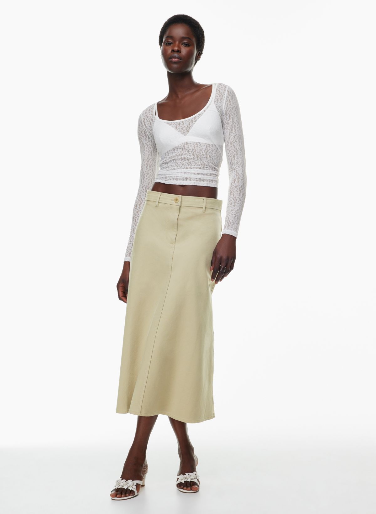 Zara beige hotsell skirt with belt