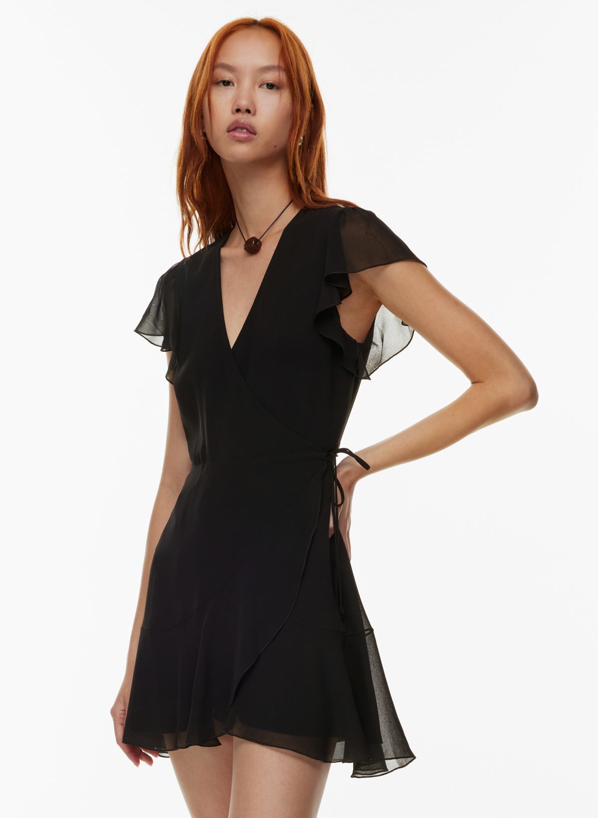 Aritzia black wrap outlet dress