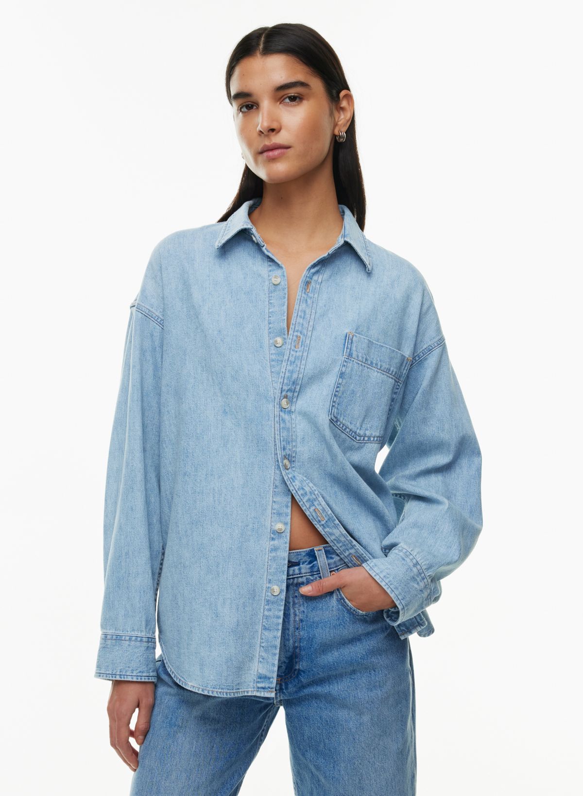 A relaxed denim shirt in the lightest, comfiest 100% cotton fabric