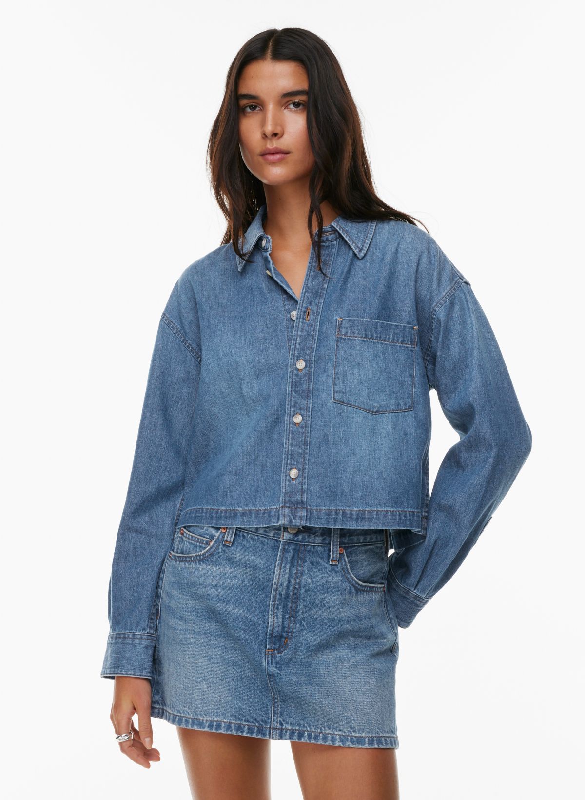 Oversized best sale denim shirt