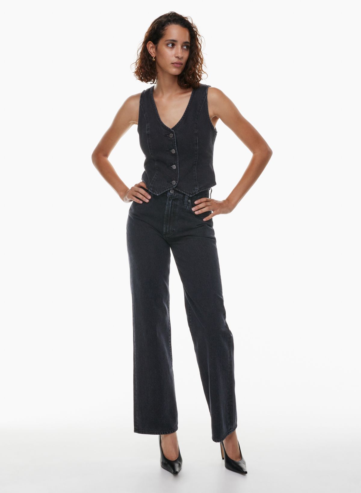 Denim Forum THE FARRAH HI-RISE WIDE JEAN