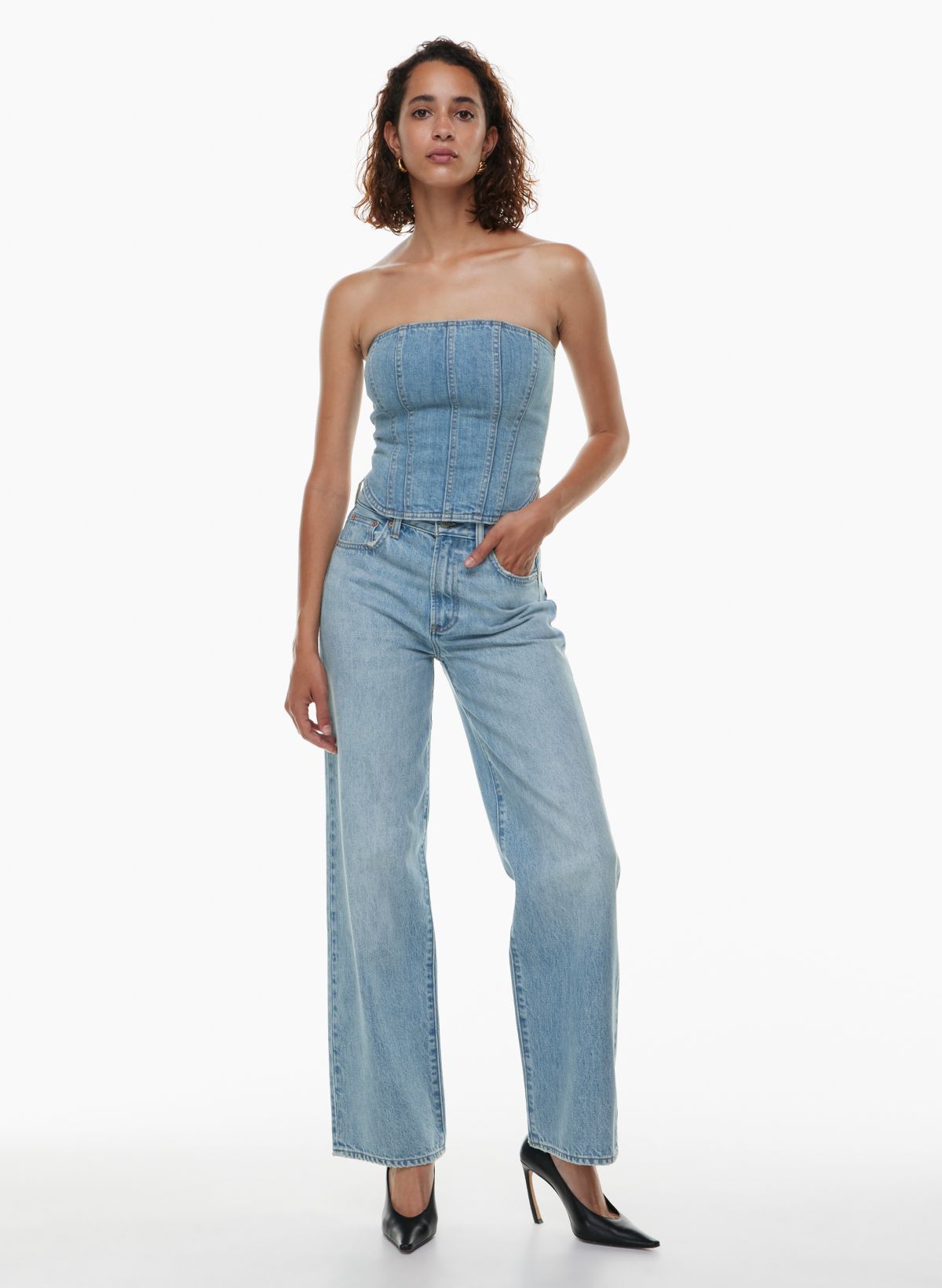 Denim Forum THE FARRAH HI-RISE WIDE JEAN