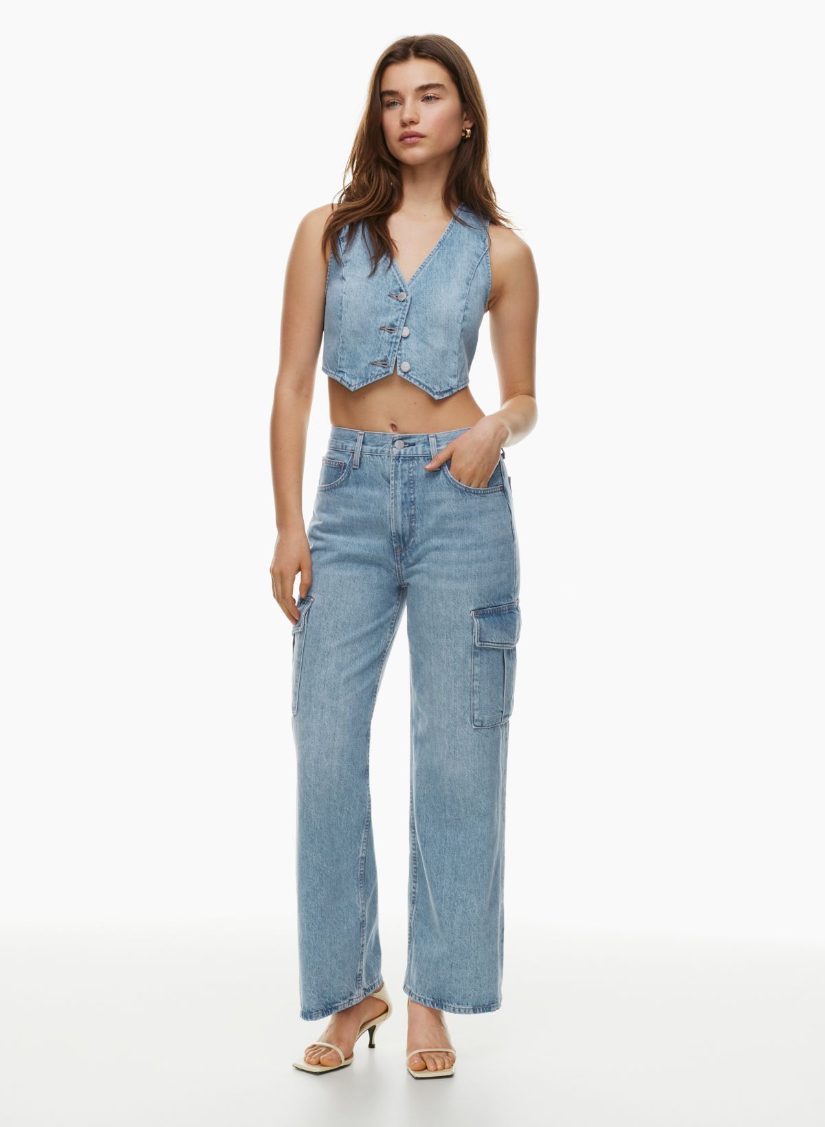 Denim Forum THE FARRAH HI-RISE CARGO JEAN