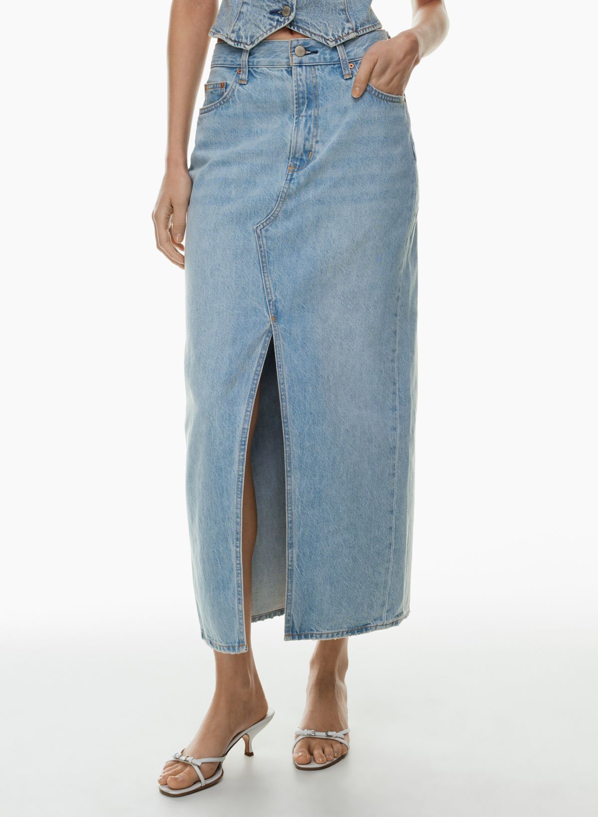 Denim Forum THE '90S VINTAGE MAXI DENIM SKIRT