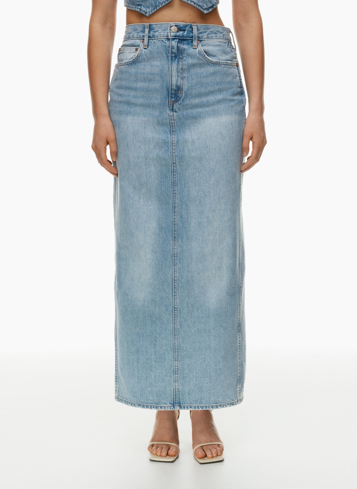 Denim Forum THE '90S PENCIL MAXI DENIM SKIRT