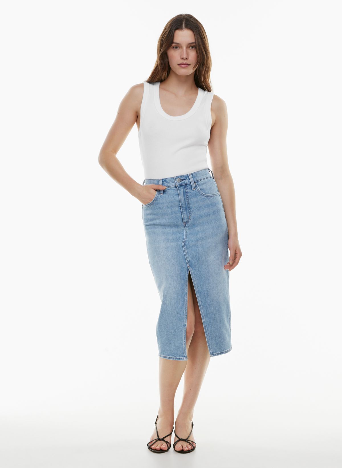 Denim with hot sale skirt