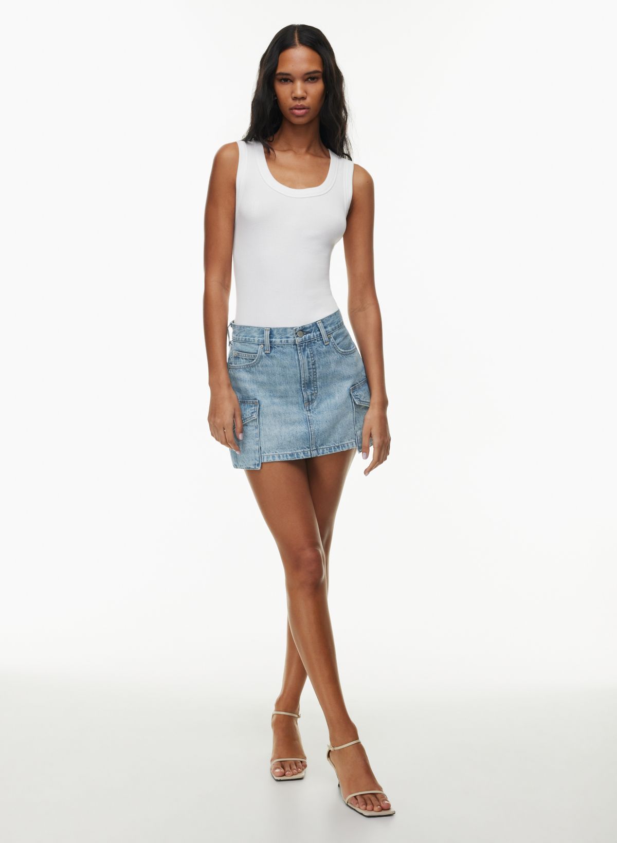 Denim Forum THE '90S CARGO MINI DENIM SKIRT