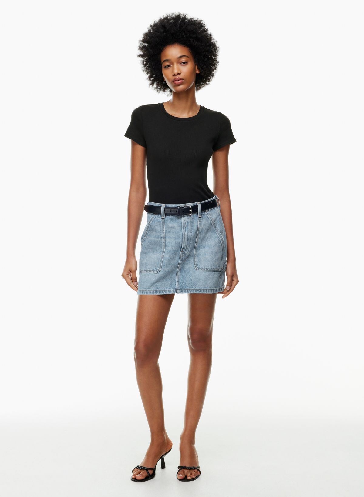 Denim Forum THE '90S UTILITY MINI DENIM SKIRT