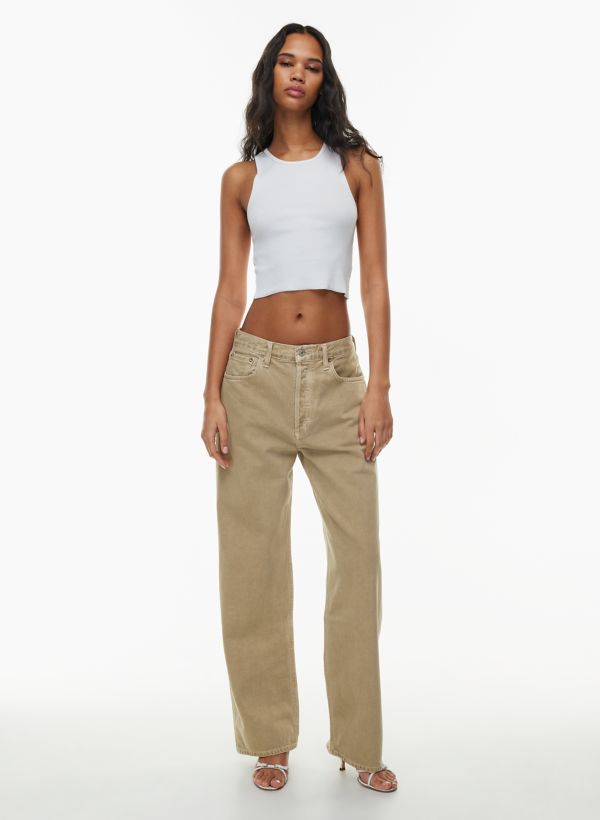 Girls' Mid-Rise Wide Leg Cargo Pants - art class™ Khaki 6