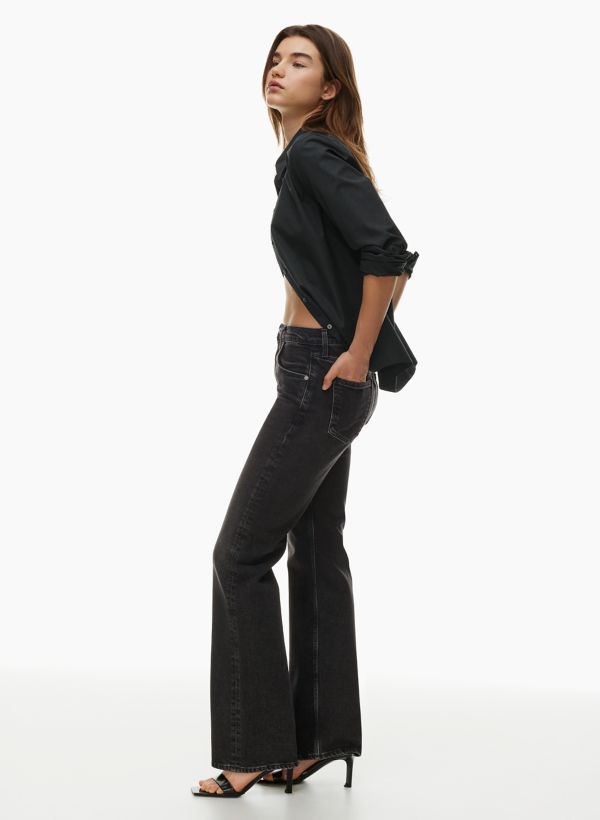 Flare-Cut Stretch Fabric Capri Pants 