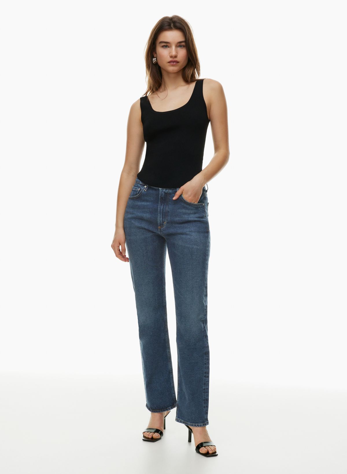 High Waisted Straight Leg Jeans