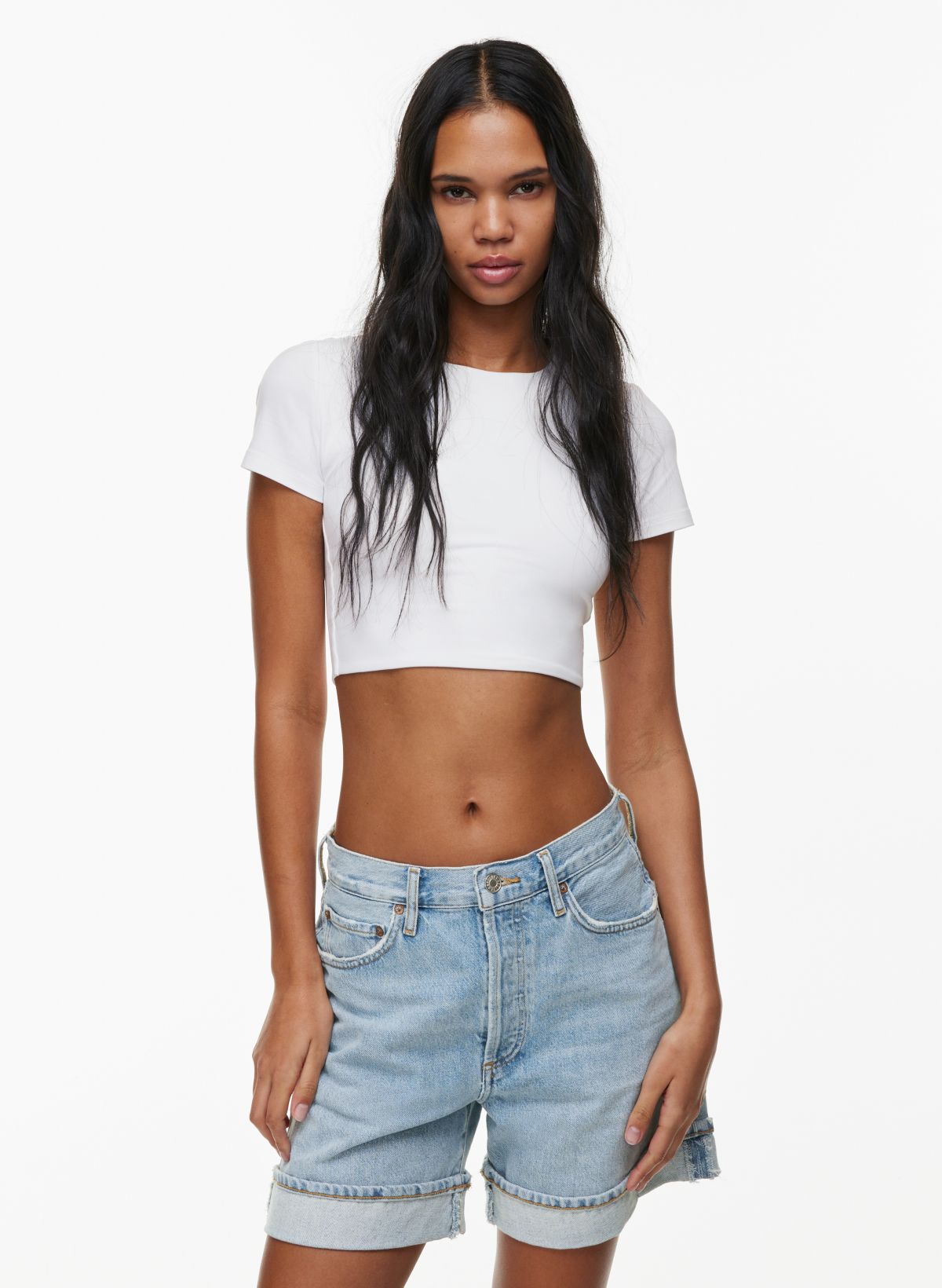 Bershka FADED SEAMLESS BANDEAU - Top - white/off-white 