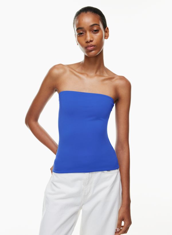 WOMEN'S CASUAL STRAPLESS BANDEAU COTTON TUBE TOP BUILT-IN LAYER