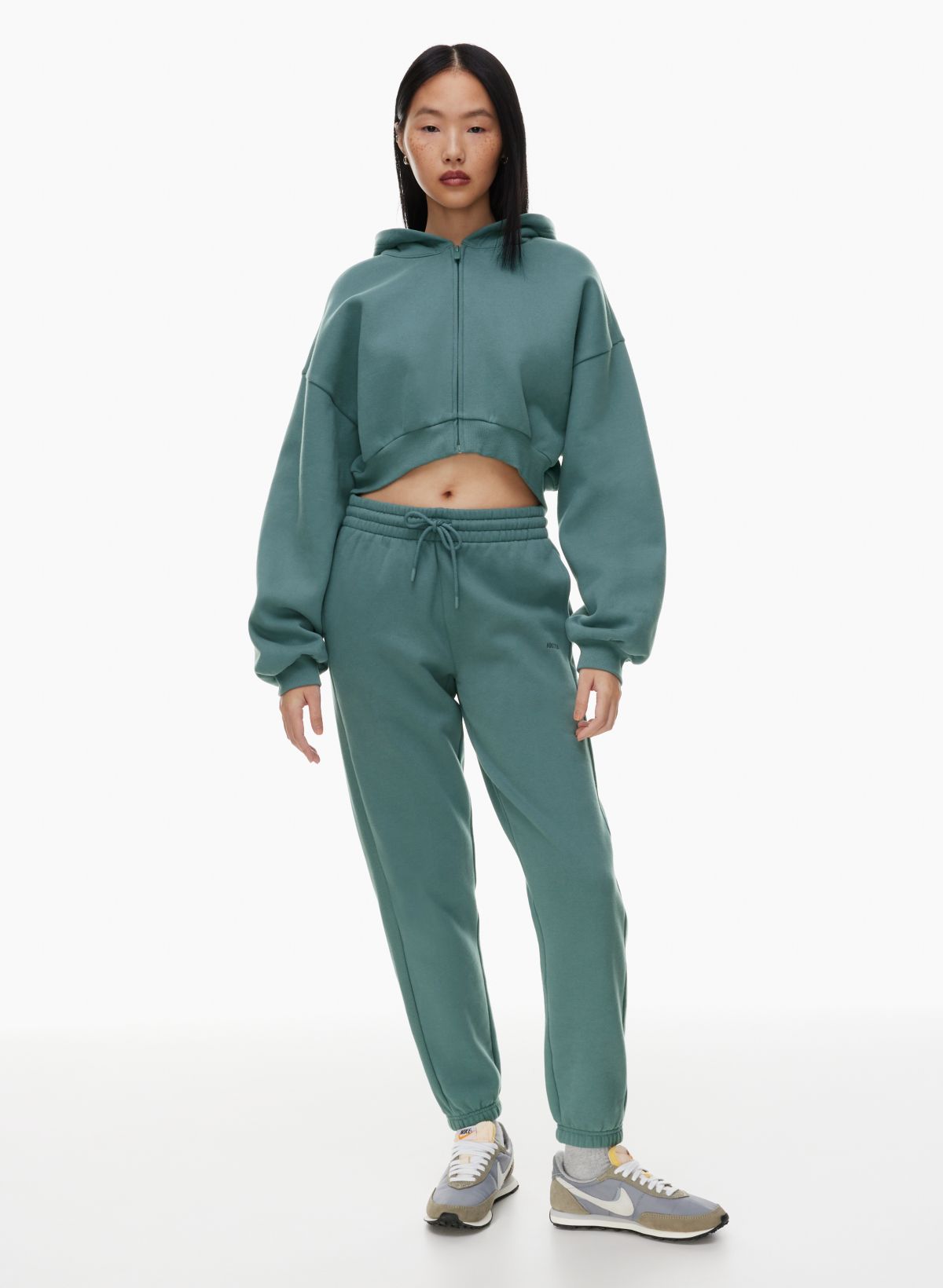 cozy fleece mega cropped zip hoodie