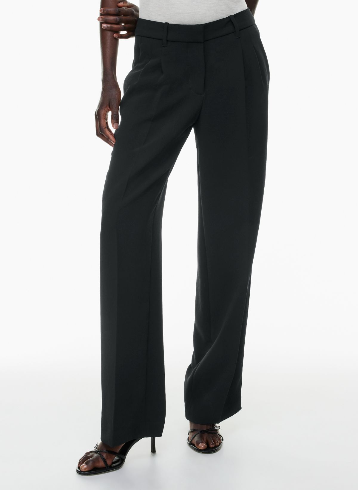 Larissa Trousers - Linen Look Mid Waisted Relaxed Straight Leg