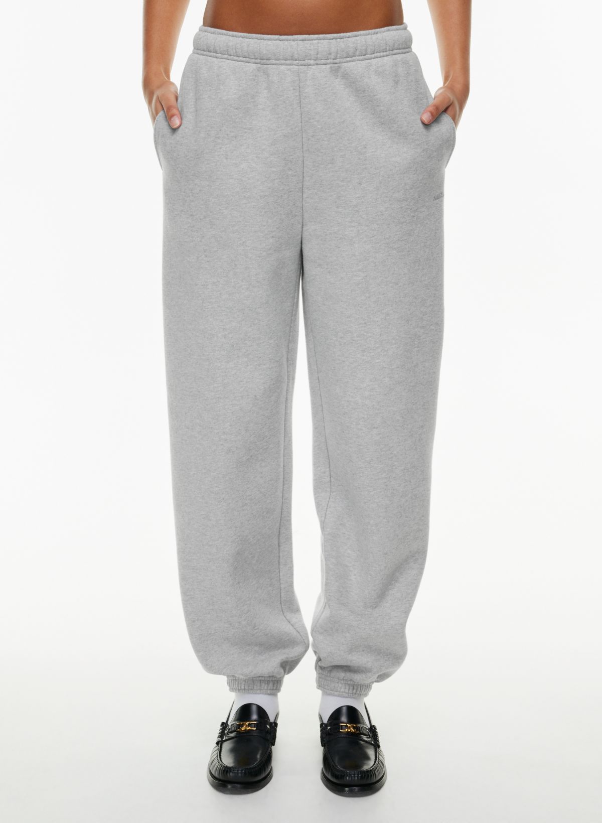 Cozy Ribbed Knit Sweatpants - Cool Grey
