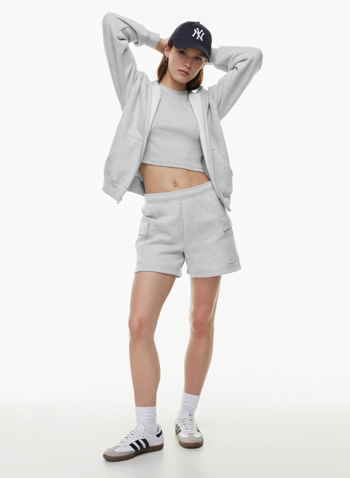 Slouchy High-Waisted Fleece Shorts