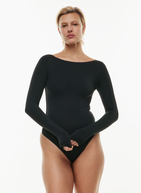 HZ.BEHAVE Bodysuit for Women Solid Mock Neck Bodysuit (Color