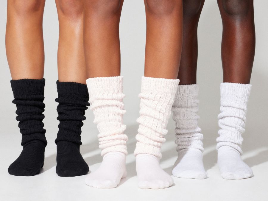 NEW Alo Yoga Scrunch Slouch Crew Knee High Socks S/M Rare Color Raisin?