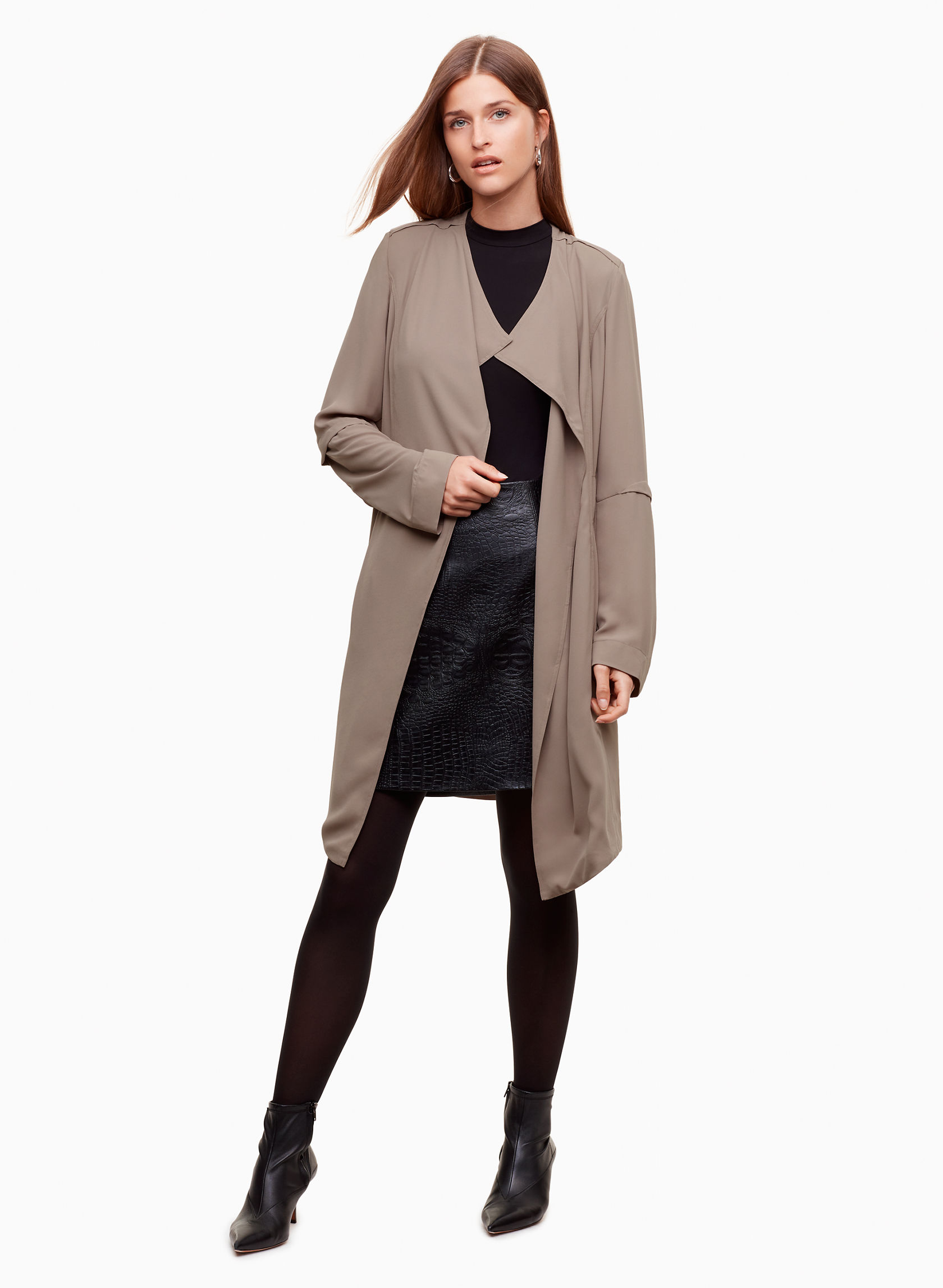 aritzia flowy trench