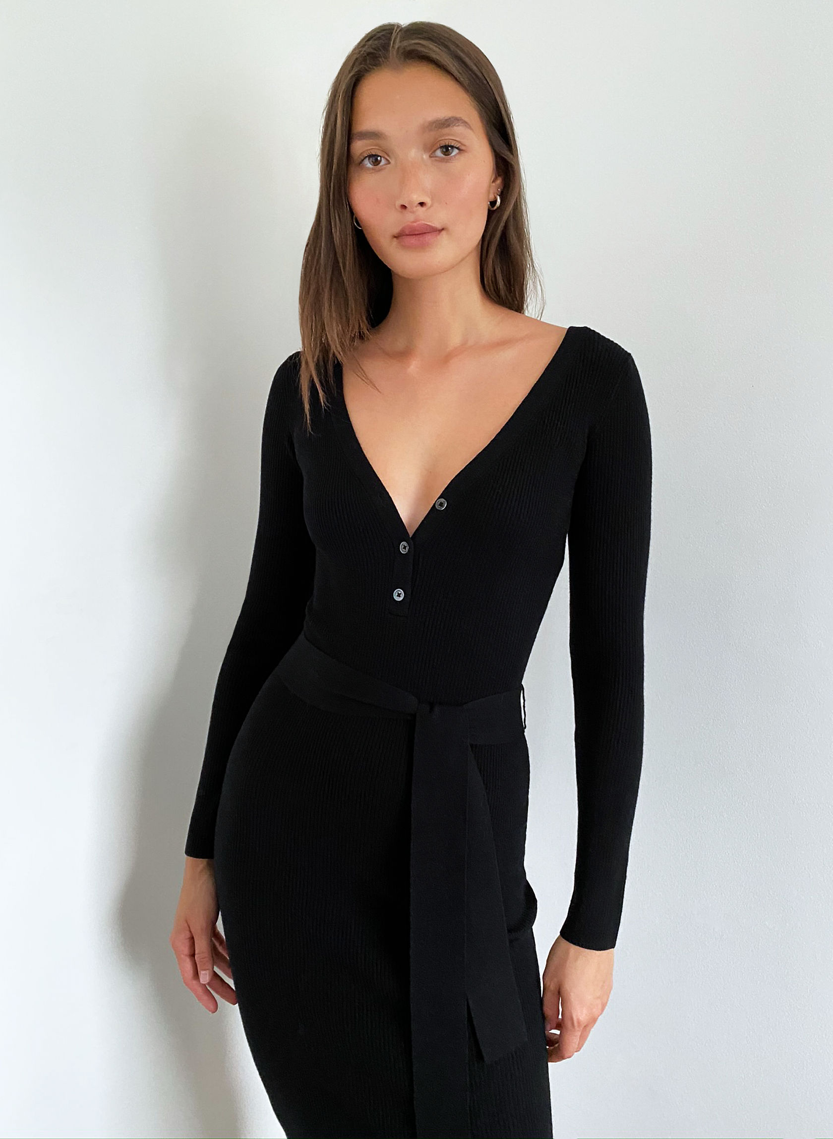 The Group by Babaton HENLEY SWEATER DRESS | Aritzia CA