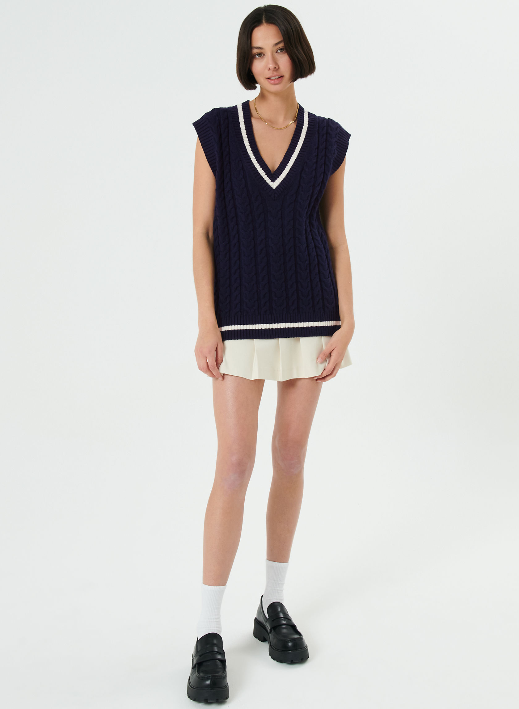 WINSTON SWEATER VEST - Cable-knit sweater vest