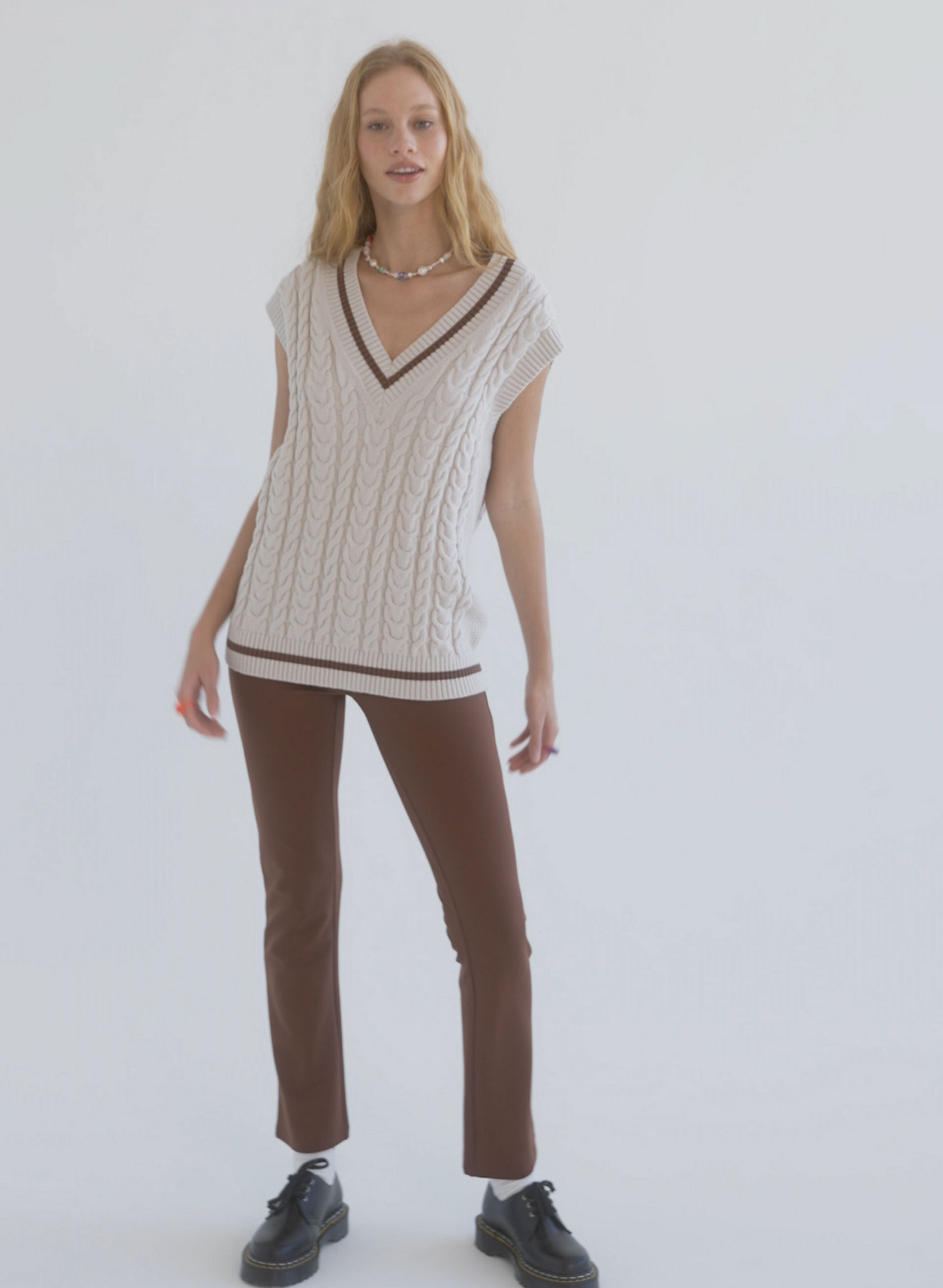 WINSTON SWEATER VEST - Cable-knit sweater vest
