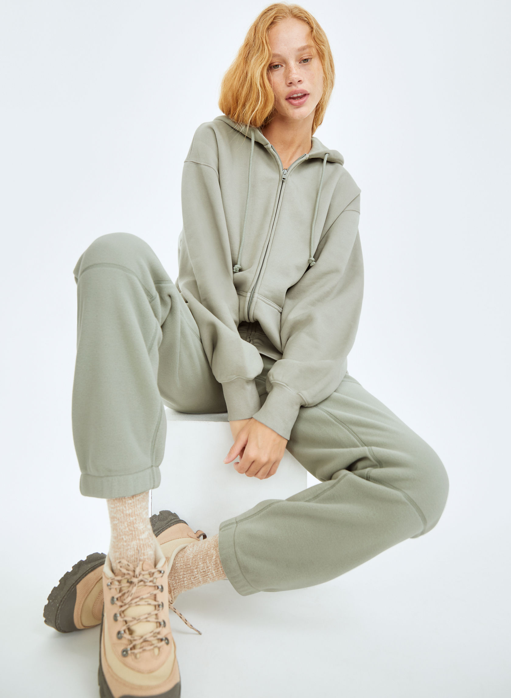 Tna COZY FLEECE BOYFRIEND ZIPUP HOODIE Aritzia CA