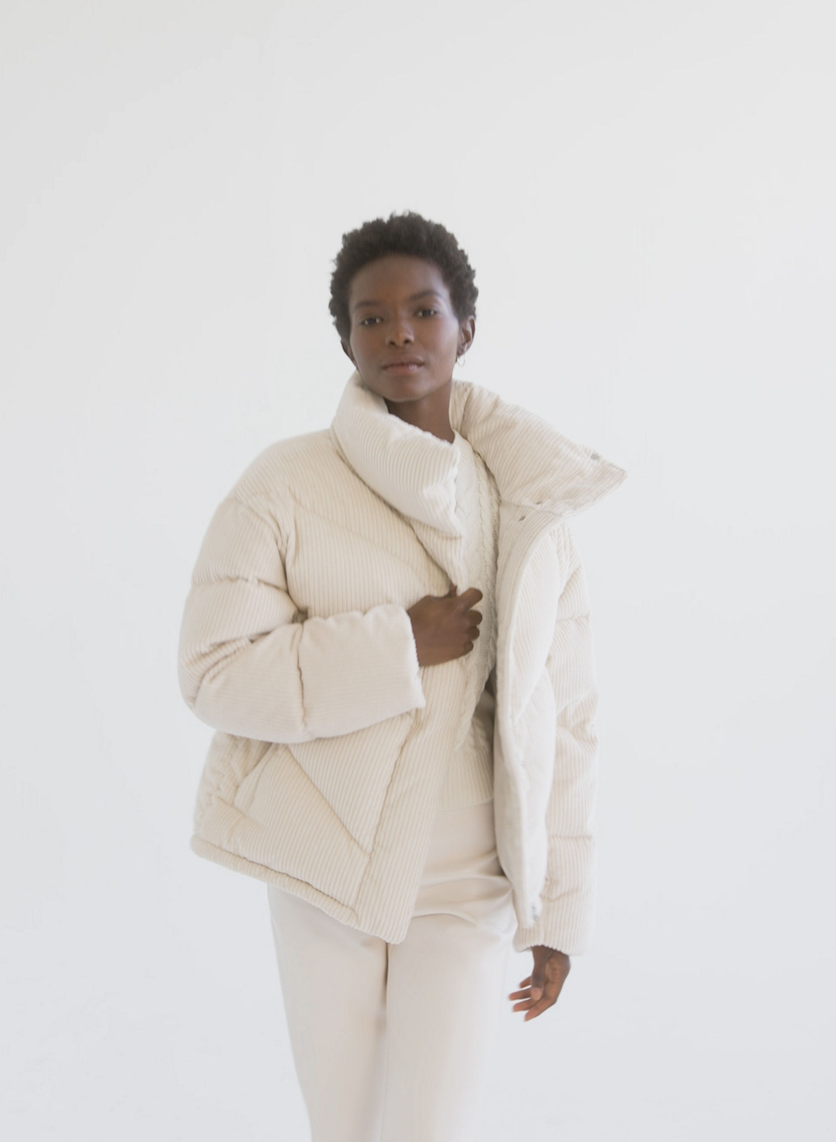 THE CLOUD PUFF™ - Quilted corduroy down puffer jacket