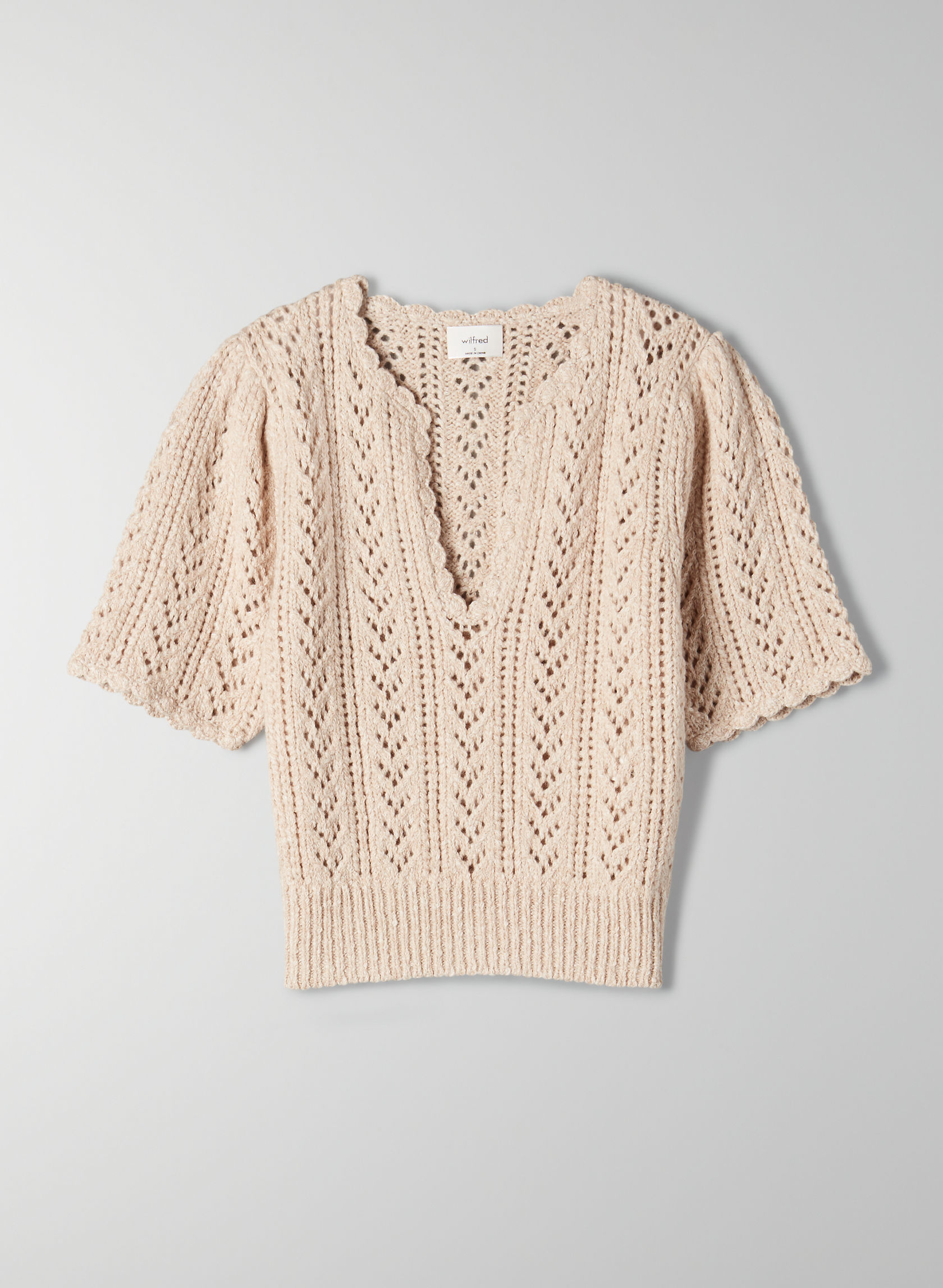 Wilfred CROCHET VNECK SWEATER Aritzia CA